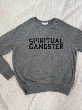 Spiritual Gangster Grey/Black Sweatshirt Size Small